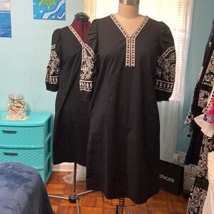 Chico’s embroidered midi dress